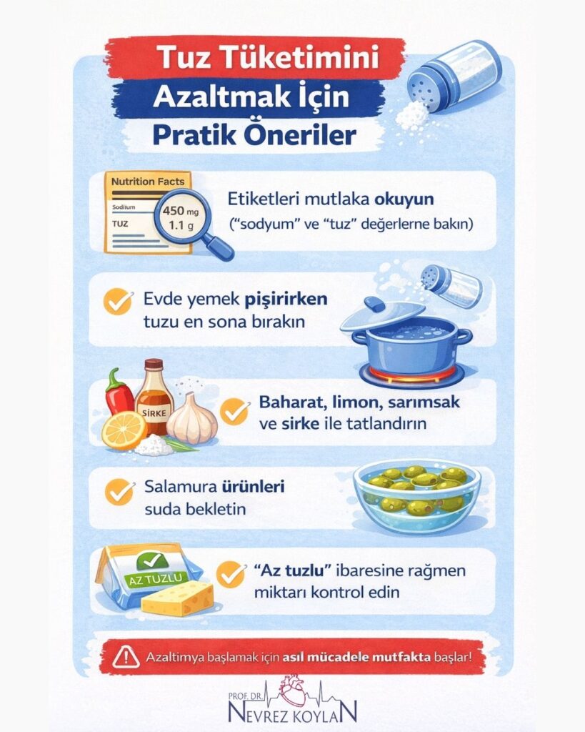 Tuz tüketimin azaltmak için pratik öneriler