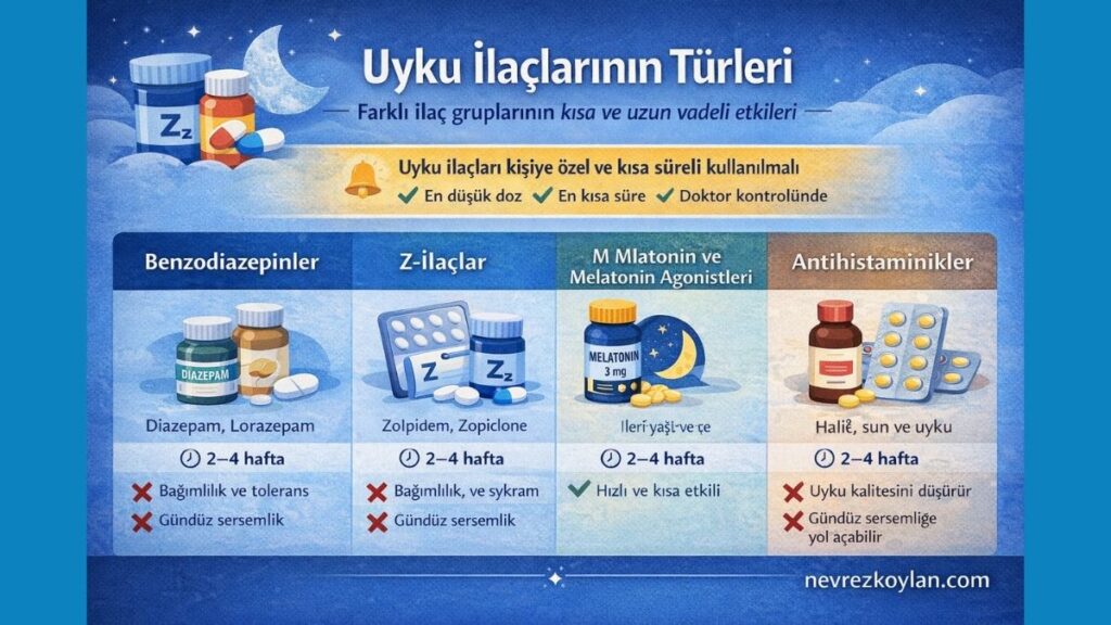 uyku ilaçlarının türleri