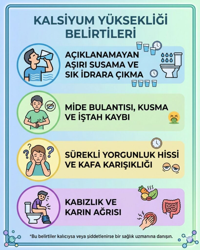 Kalsiyum yüksekliği belirtileri konulu infografik