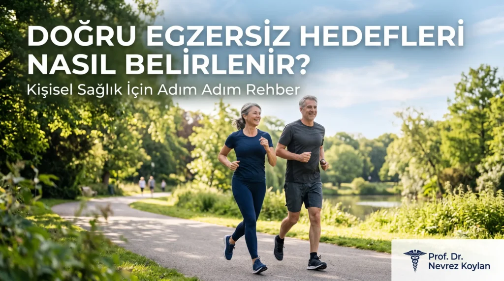 Açık havada tempolu yürüyüş yapan orta yaşlı çift - Prof. Dr. Nevrez Koylan