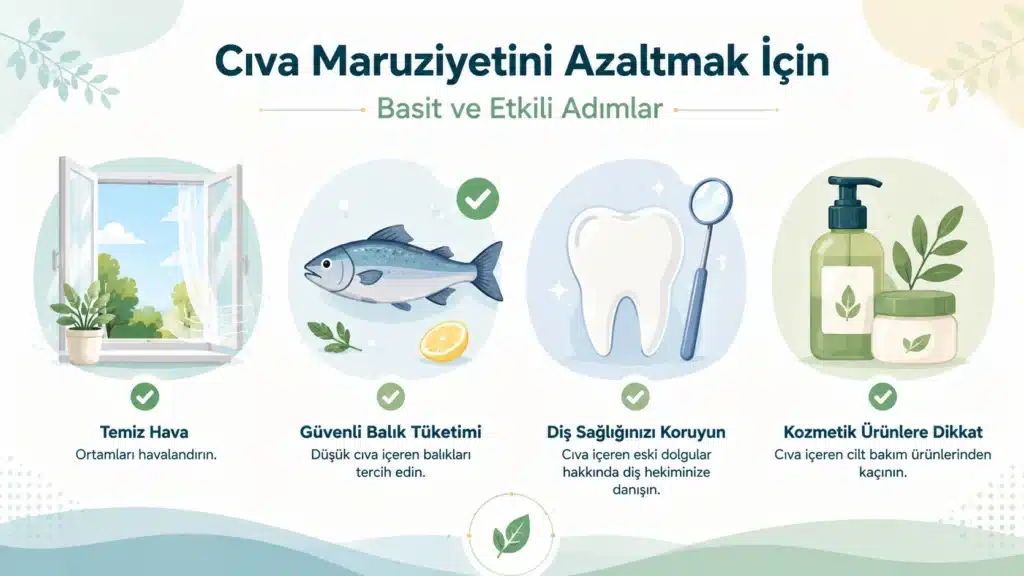 Cıva maruziyetini azaltmak için alınabilecek önlemler