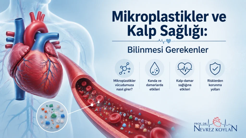 Mikroplastikler ve kalp sağlığı ilişkisini gösteren kapak görseli