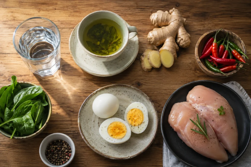 Su, yeşil çay ve protein kaynakları - metabolizmayı destekleyen beslenme