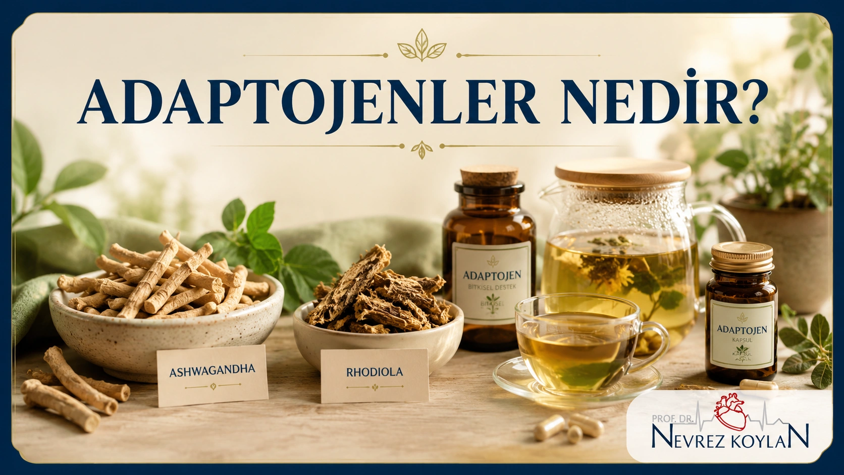 Adaptojen bitkiler ve stres yönetimi — Prof. Dr. Nevrez Koylan blog kapak görseli