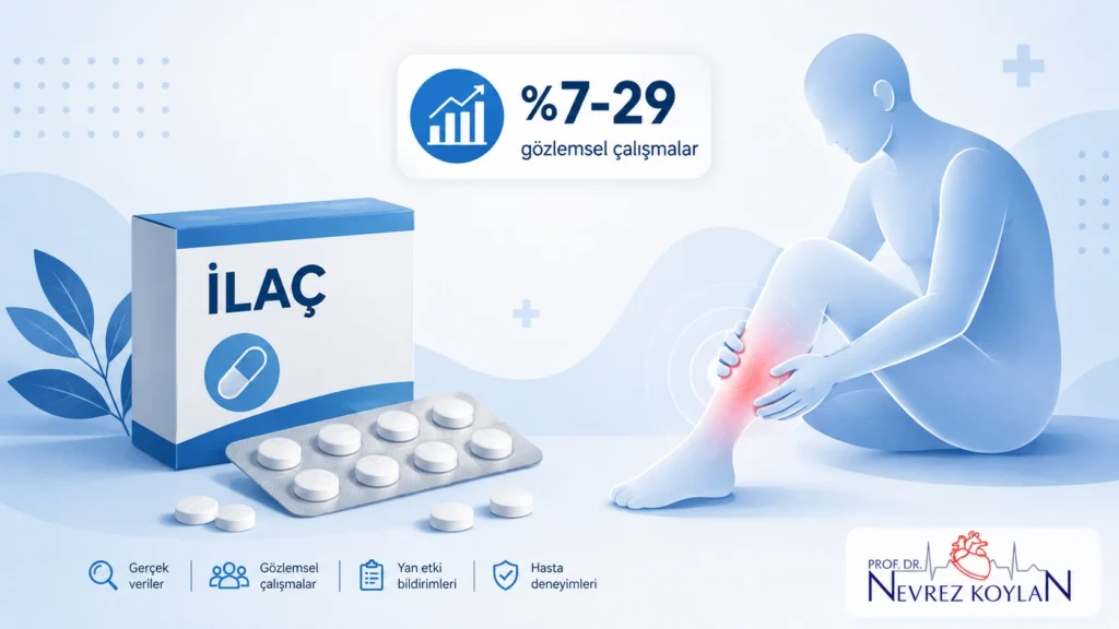 Statin kullanımında kas ağrısı ve nocebo etkisi ilişkisini gösteren görsel