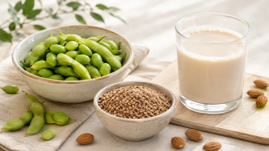 Fitoöstrojen içeren besinler — soya ve keten tohumu menopoz beslenmesi