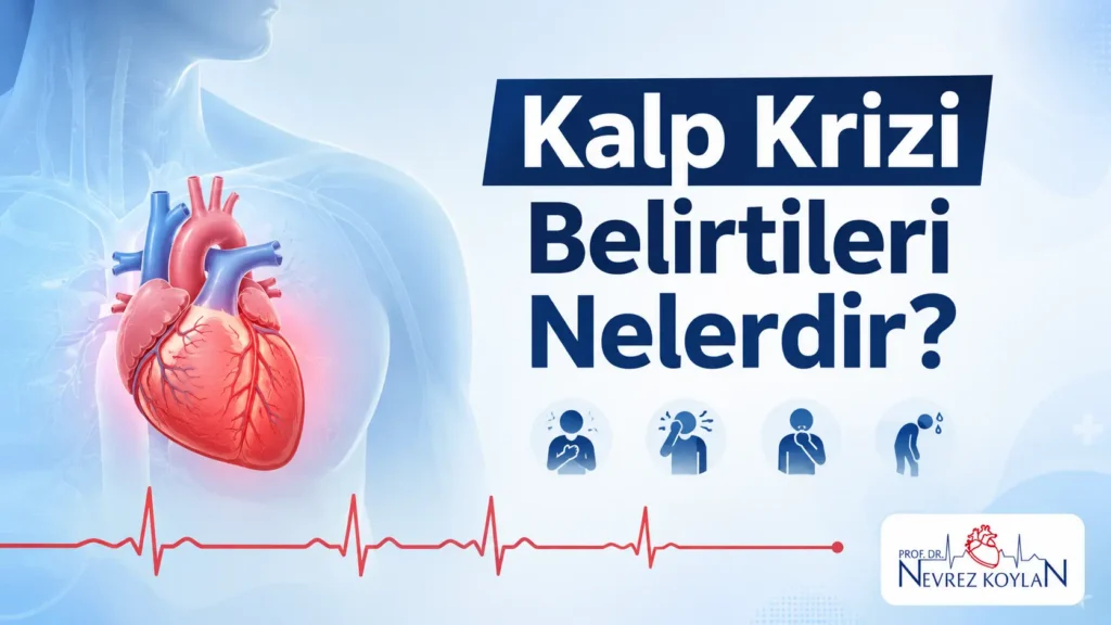 Kalp krizi belirtilerini gösteren tıbbi illüstrasyon