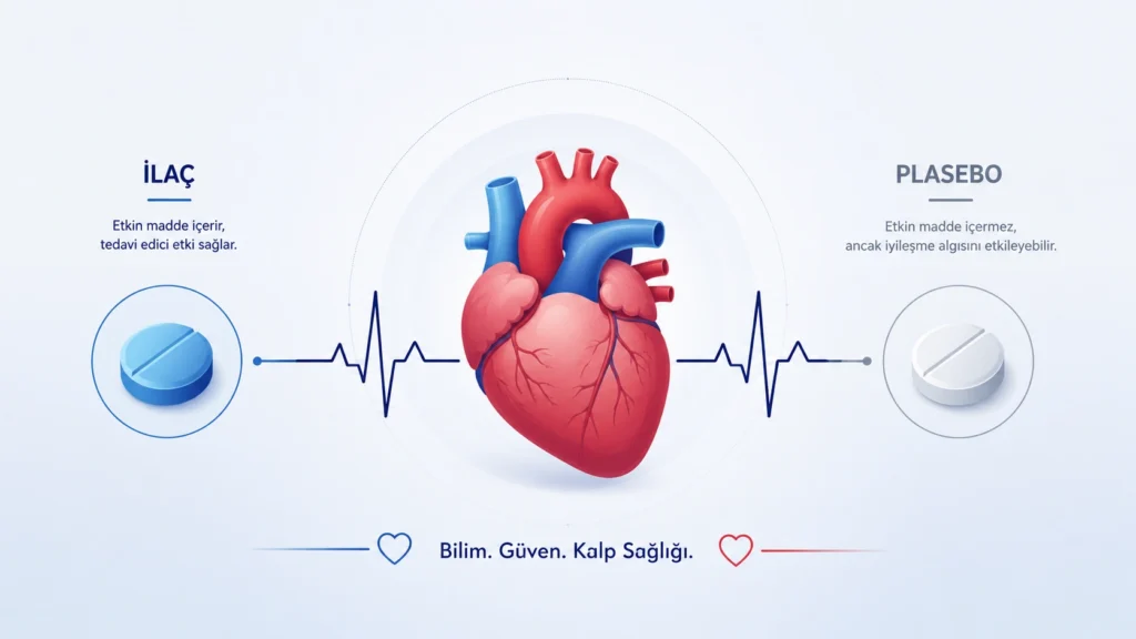 Statin ve plasebo karşılaştırması - kardiyolojide nosebo etkisini gösteren illüstrasyon