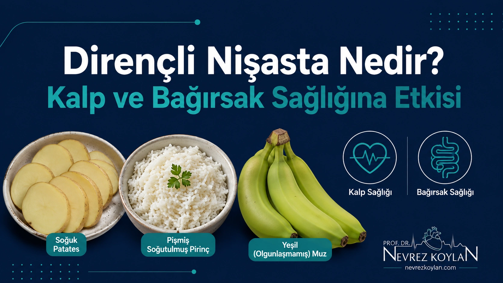 Dirençli nişasta nedir başlıklı kapak görseli, soğutulmuş patates ve pirinç görselleri ile