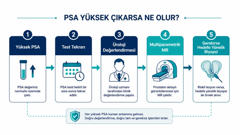 PSA yüksekliğinde izlenen MR öncelikli tanı akış şeması