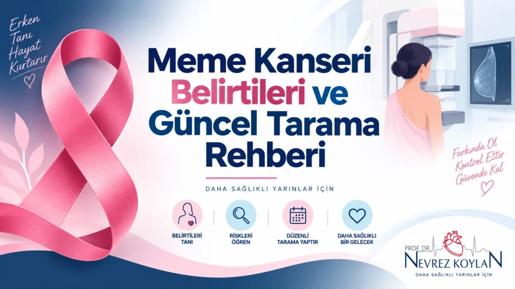 Meme kanseri belirtileri ve güncel tarama rehberi kapak görseli — Prof. Dr. Nevrez Koylan