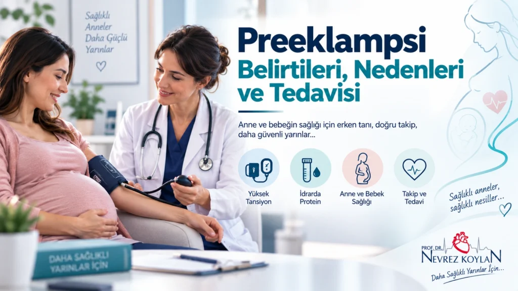 Preeklampsi belirtileri, nedenleri ve tedavisini anlatan kapak görseli