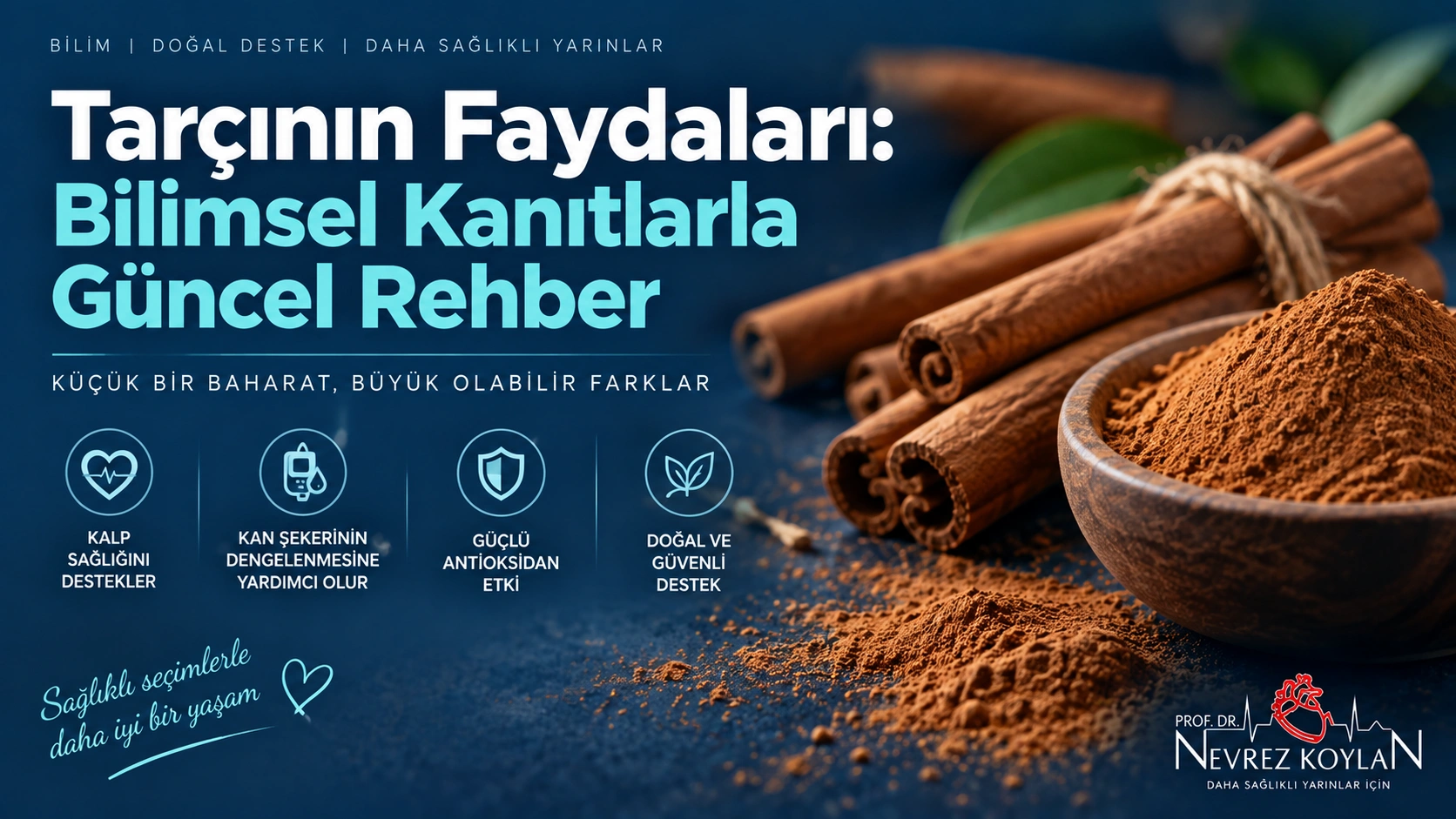 Tarçının faydaları - kalp sağlığı ve kan şekeri üzerindeki etkileri, Prof. Dr. Nevrez Koylan blog kapak görseli