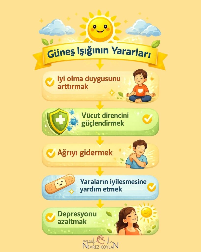 Güneş ışığının yararları konulu infografik