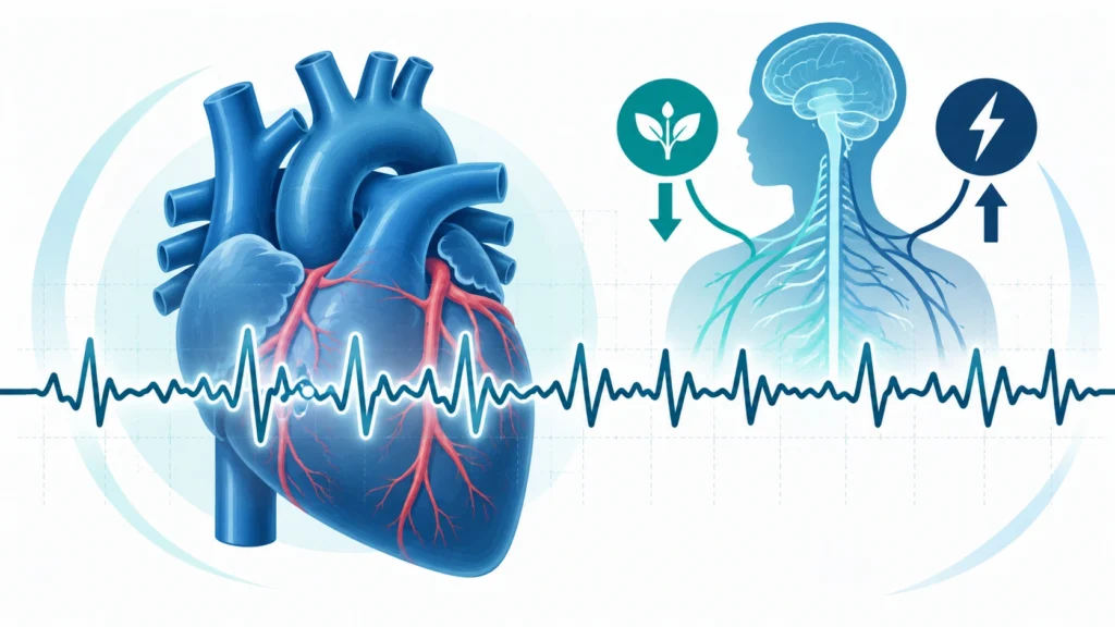 Atriyal fibrilasyon gösteren düzensiz EKG ritim şeridi illüstrasyonu