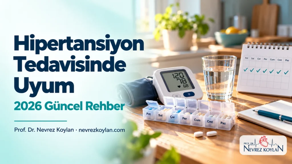 Hipertansiyon tedavisinde uyum: haftalık ilaç kutusu, tansiyon aleti ve takvim ile düzenli tansiyon ilacı kullanımı