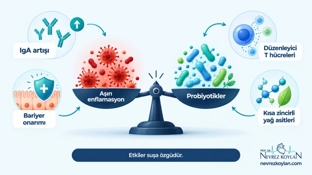 Probiyotiklerin bağışıklık sistemini dengeleme mekanizmaları: IgA, bariyer onarımı, düzenleyici T hücreleri ve kısa zincirli yağ asitleri