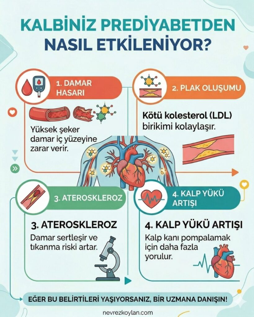 Kalbiniz prediyabetden nasıl etkileniyor? konulu infografik