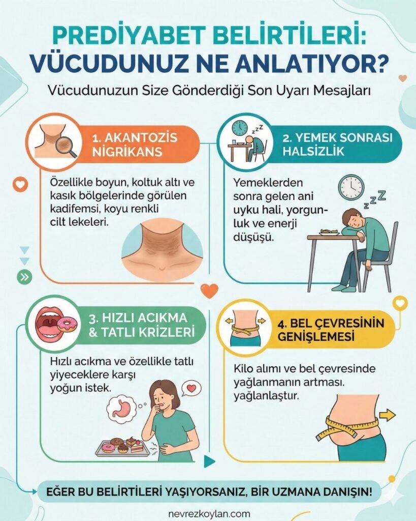 Prediyabet belirtileri: vücudunuz ne anlatıyor? konulu infografik