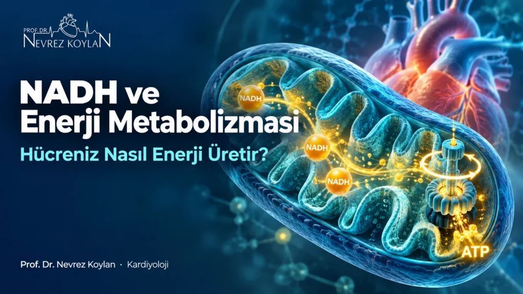 NADH ve enerji metabolizması: mitokondride ATP üretimini gösteren kapak görseli, Prof. Dr. Nevrez Koylan