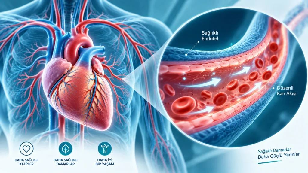 Alfa lipoik asidin kalp ve damar sağlığına etkisini gösteren illüstrasyon