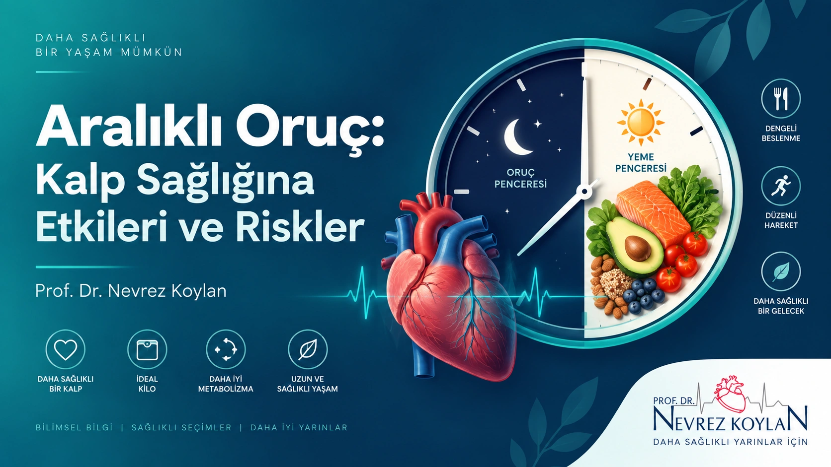 Aralıklı oruç ve kalp sağlığı — Prof. Dr. Nevrez Koylan blog kapak görseli