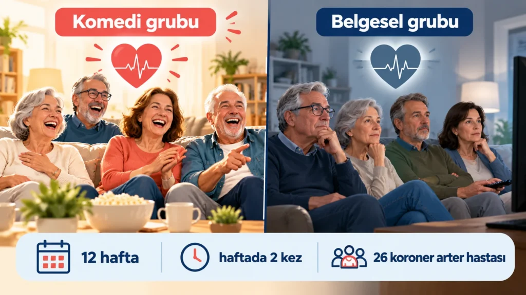 Kahkaha terapisi çalışması: komedi izleyerek gülen hastalarla belgesel izleyen hastaların karşılaştırması
