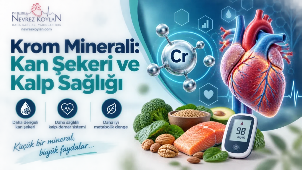 Krom minerali ve kalp sağlığı ilişkisini anlatan kapak görseli