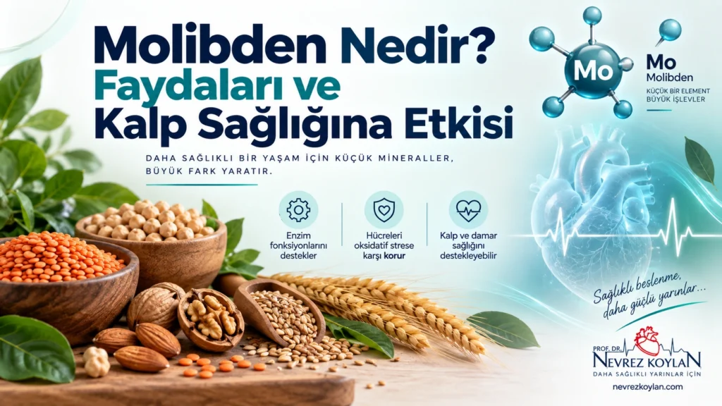 Molibden nedir ve faydalarını, baklagil ile tam tahıl kaynaklarını gösteren kalp sağlığı blog kapak görseli
